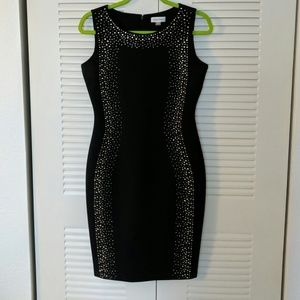 Jewel boarder body flattering calvin klein dress